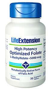 High Potency Optimized Folate L-Methylfolate | Life Extension | 5000 mg, life extension High Potency Optimized Folate L-Methylfolate