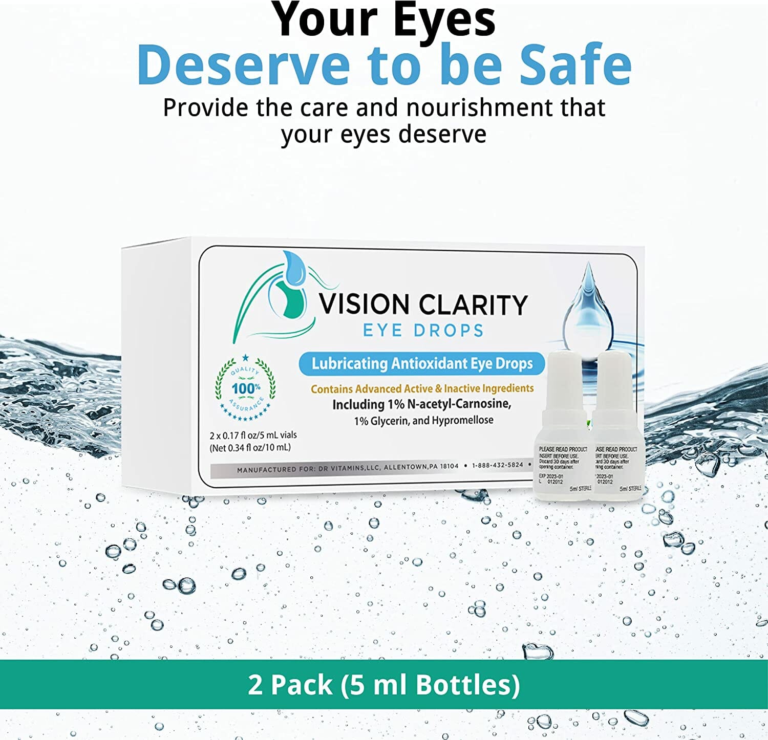 Can-C Eye Drops - Natural Eye Drops - Lubricating Eye Drops with  Antioxidant NAC - Drops for Cataracts - Eye Drops for Dry Eyes - Eye Drops  for Humans