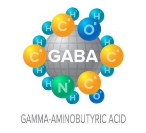 Neurotransmitters vector signs with associative molecular structures set. gaba