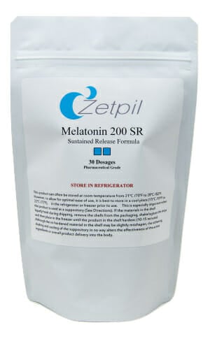 melatonin, melatonin suppositories, 200 mg, zetpil, sleep, antioxidant