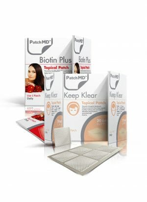 PatchMD Skin and Hair Care Pack, Keep Klear Acne Prevention Patch, Biotin Plus Topical Patch, 1 of Each, 60 Patches Total