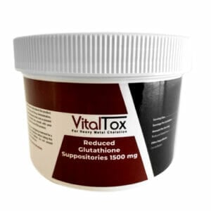 VitalTox Reduced Glutathione Suppositories, Bioavailable Antioxidant Support, 500 mg, 1500 mg, 30 Count
