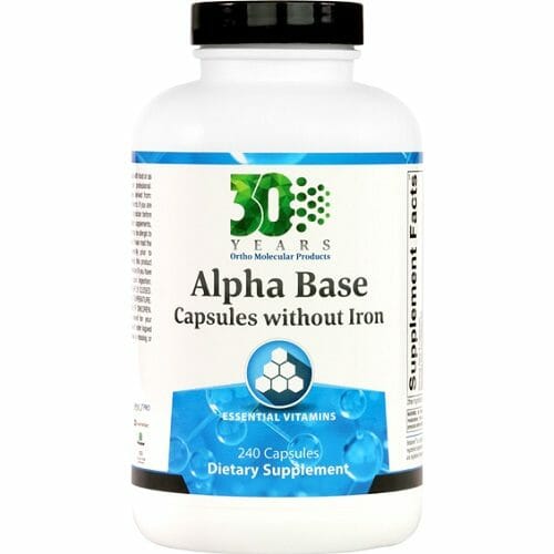 Alpha Base Capsules | Ortho Molecular Products | With or Without Iron