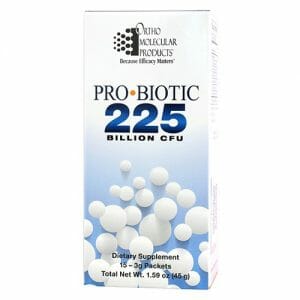 Probiotic 225 | Ortho Molecular Products | 225 Billion CFU, 15 Packets, maximum-strength, high-dose