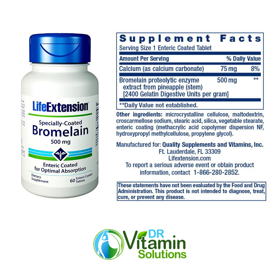 The benefits of Bromelain make LifeExtension Specially-Coated Bromelain one of the best tablets for bloating and wind in 2019