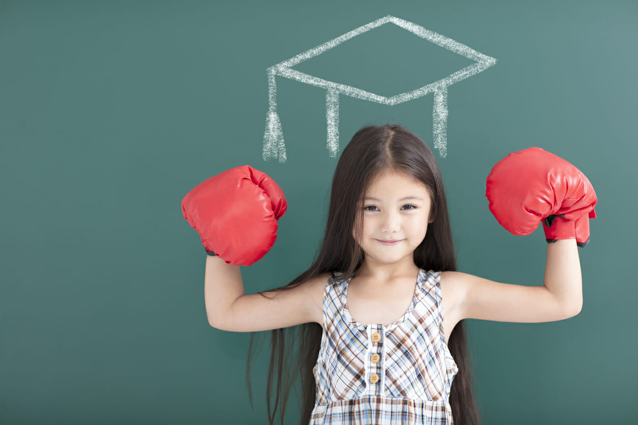 Girl feeling strong and healthy 