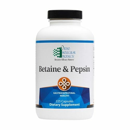 Ortho Molecular Products Betaine & Pepsin, 225 Capsules