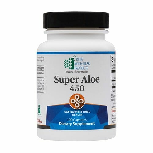 Ortho Molecular Products Super Aloe 450, Herbal Constipation Aid, 100 Capsules