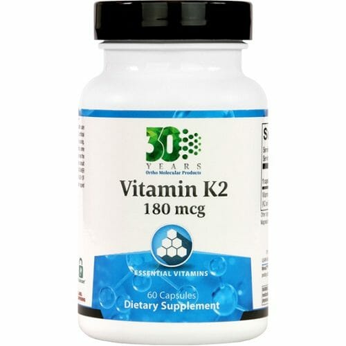 Ortho Molecular Products Vitamin K2 180 mcg, High-Concentration Formula, 60 Capsules