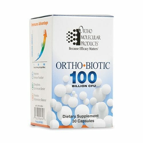 Ortho Molecular Products Ortho Biotic 100, High Potency Probiotic Blend, 30 Capsules