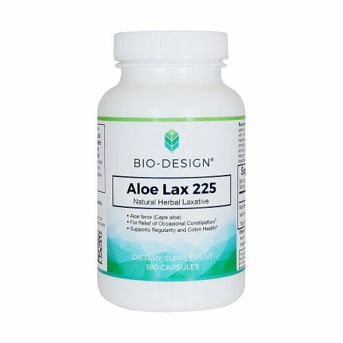 Bio-Design Aloe Lax 225, Aloe Ferox for Occasional Constipation, 180 Capsules