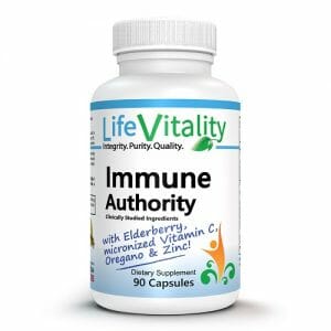 Life Vitality Immune Authority, Micronized Vitamin C, Elderberry & More, 90 Capsules