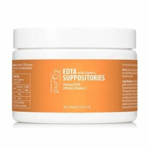 PurO3 EDTA Suppositories with Vitamin C | Excrete Heavy Metals Easily