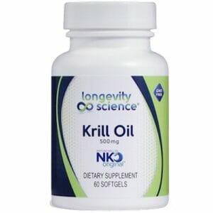 Longevity Science Krill Oil | 500 mg, Omega-3 & Astaxanthin, 60 Softgels